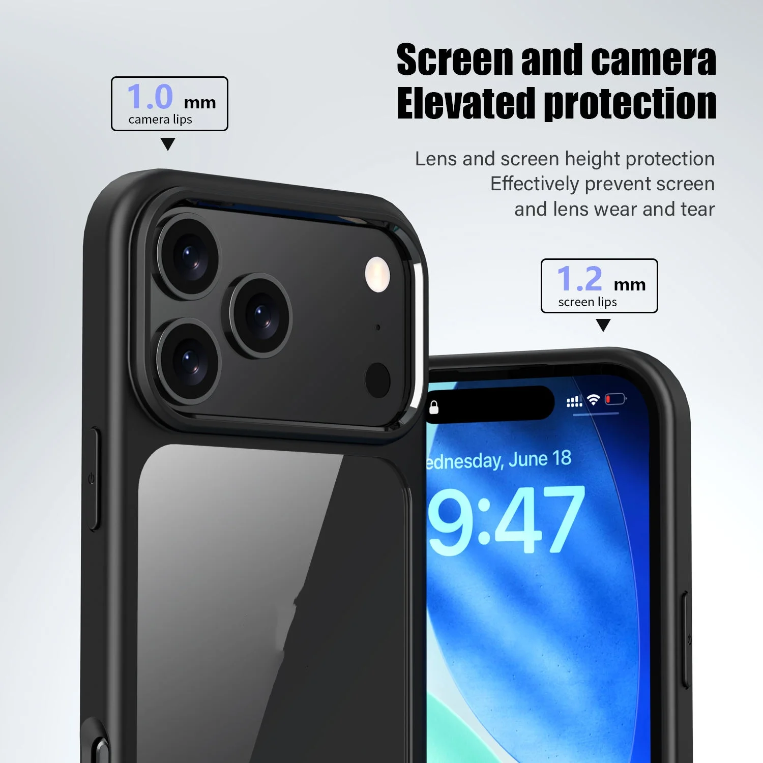 product laudtec shockproof phone bumper cover crystal clear hard back soft tpu frame phone case for iphone 17 17 pro max 17 pro 17 air-5