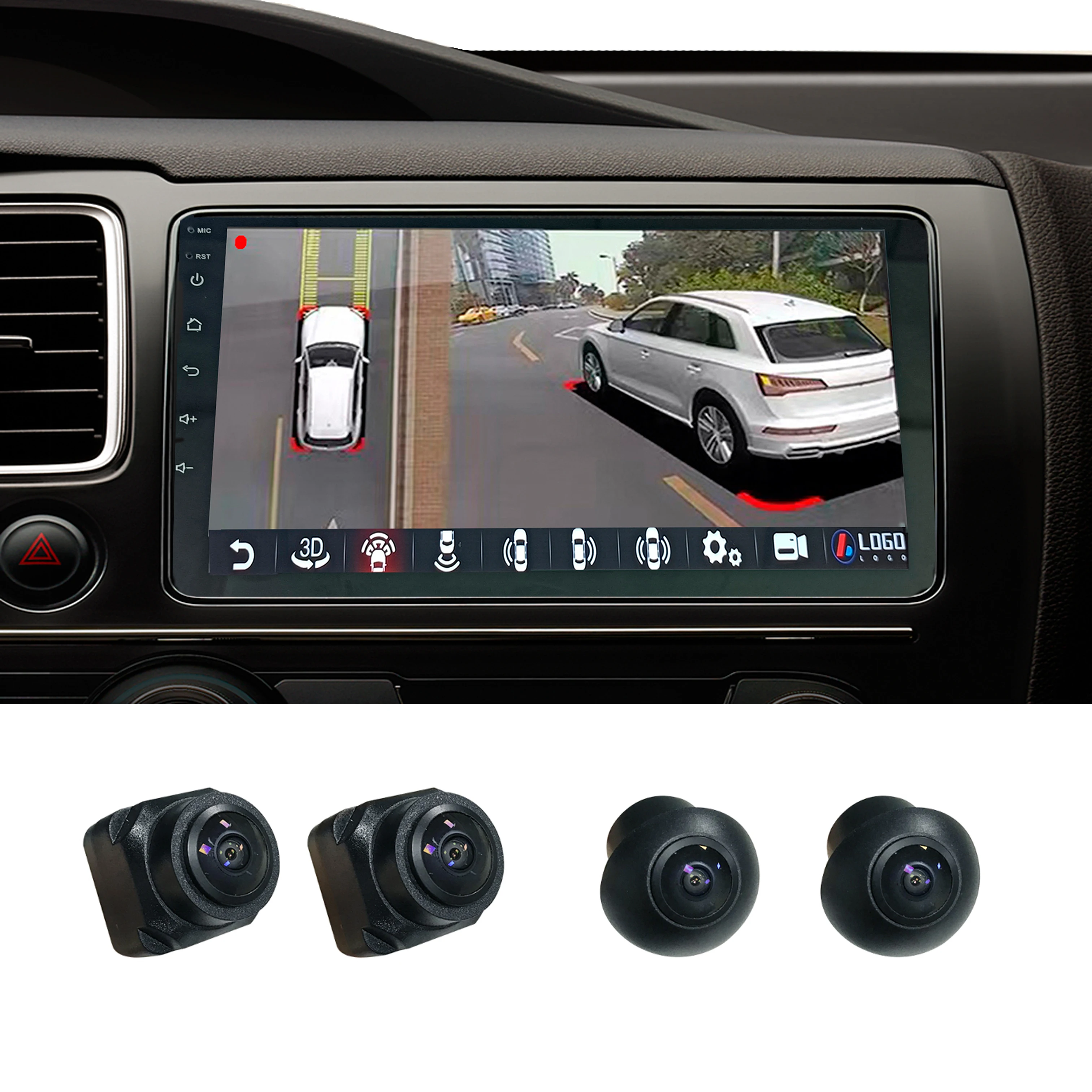 Inch 360 Degree Car Camera AVM System Android Screen