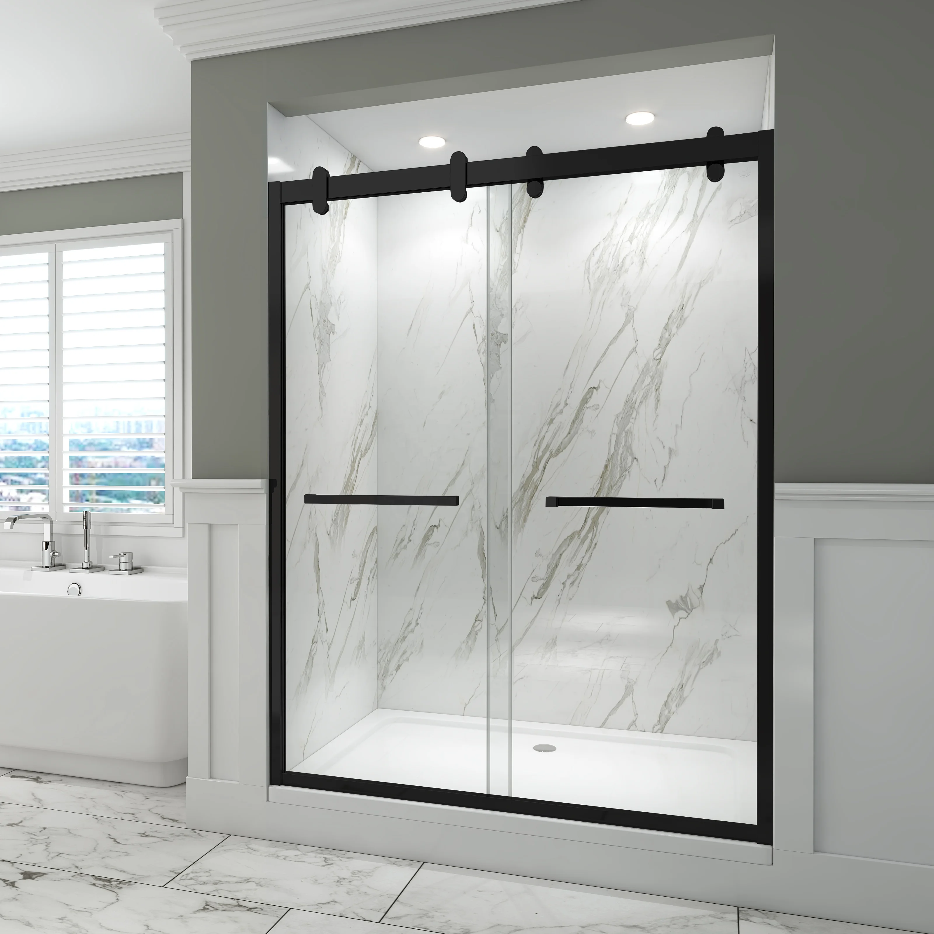 2023 New Design America Double Sliding Glass Shower Door Buy Shower
