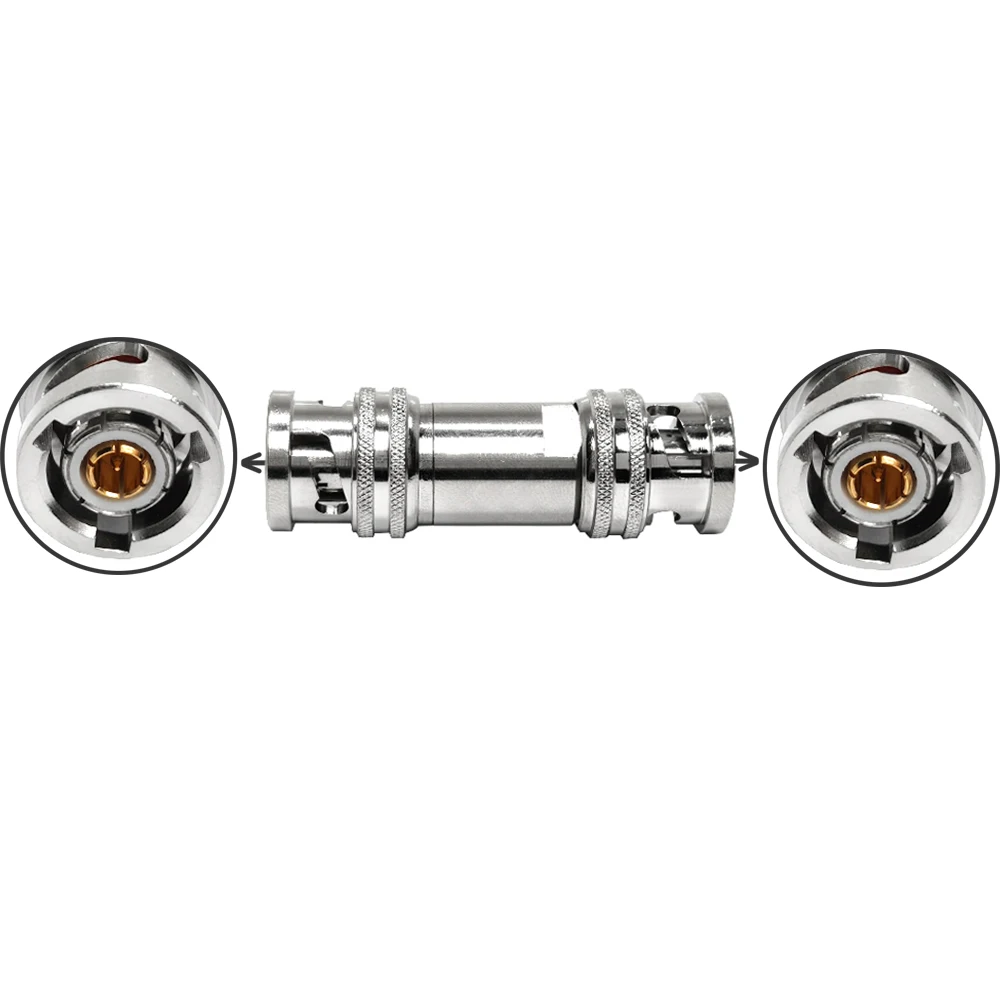 Factory Supply BNC Male Plug Macho to Bnc Male JJ Triax There Coaxial Adaptor Adapter Copper Connector Brass Rohs in Stock