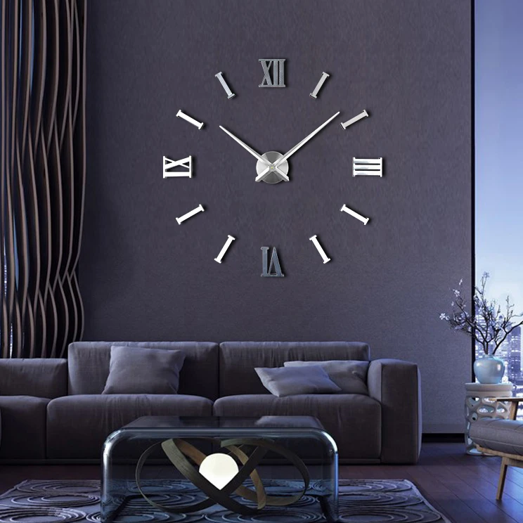 Metalate Sticker Frameless Digital 3d Diy Mounted Wall Art Clock