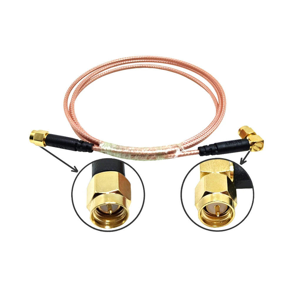 Factory SMA Male Plug Macho to Sma Male Right Angle RA 90 Degree for RG316 Waterproof PIGTAIL Jumper Cable Assembly  15cm Rohs