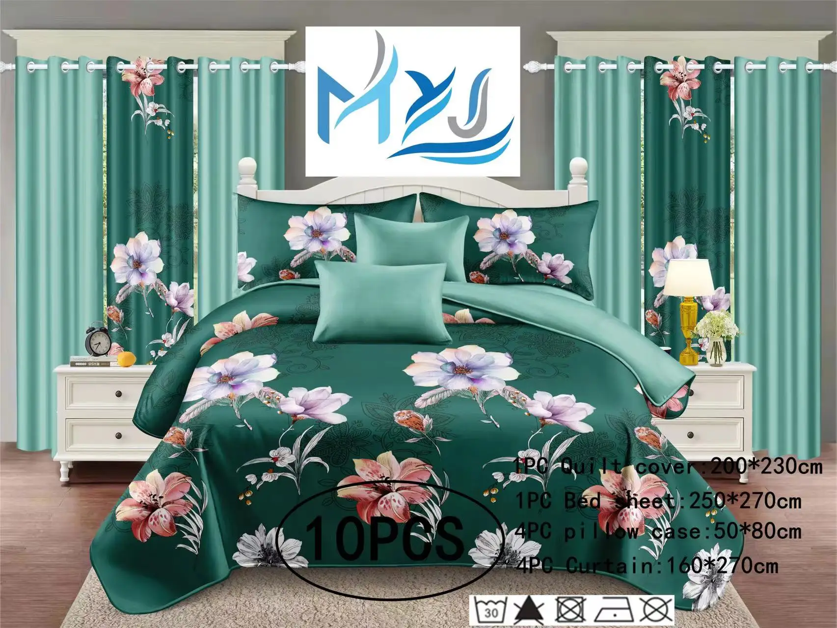 American Styles Sheet Set And Curtain 100 Polyester Bedsheet Set With