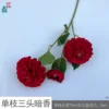 Single-stem three-headed dark fragrance RS red