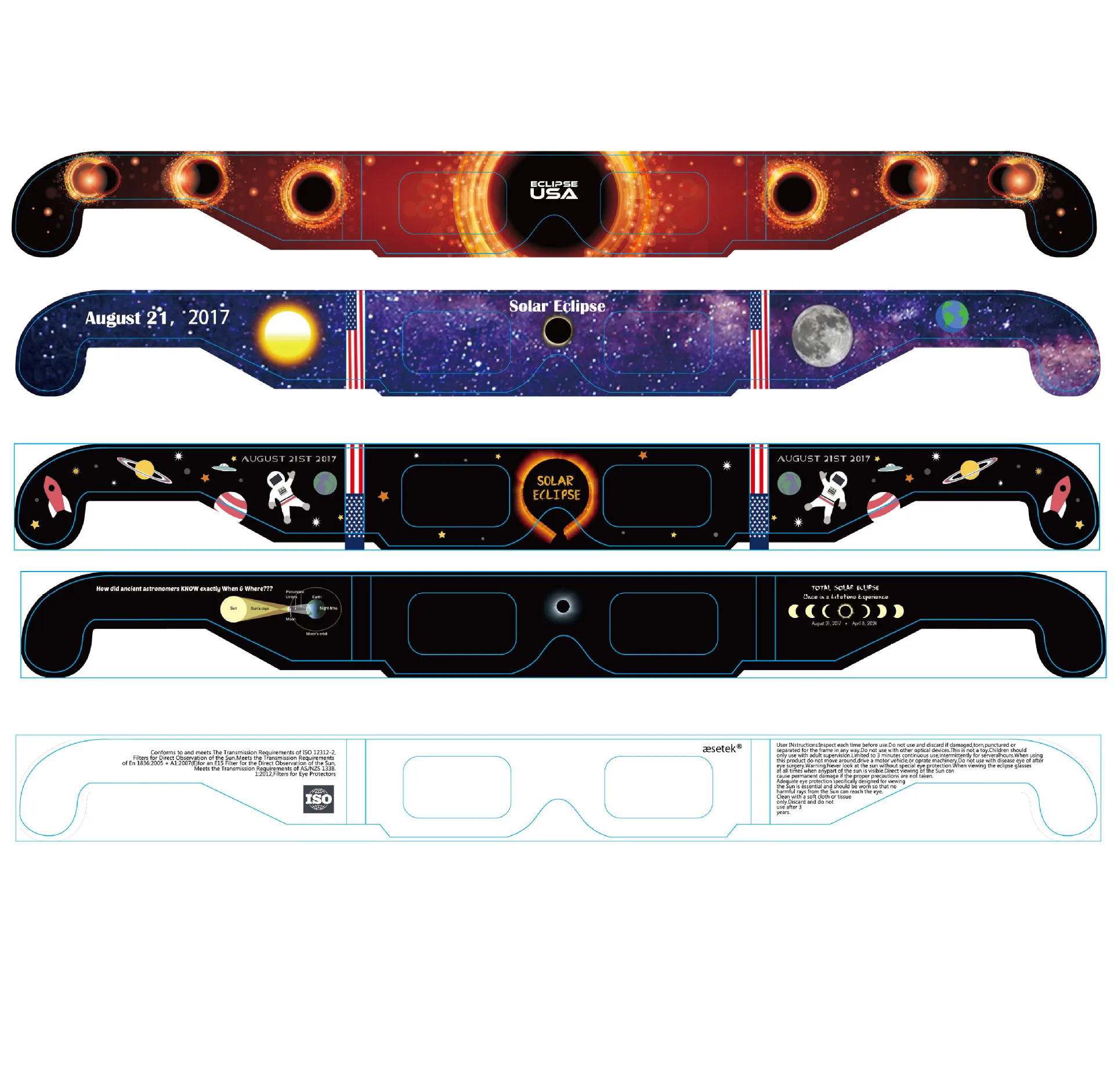 April 8 2024 Iso Certified Solar Eclipse Glasses Customized Design
