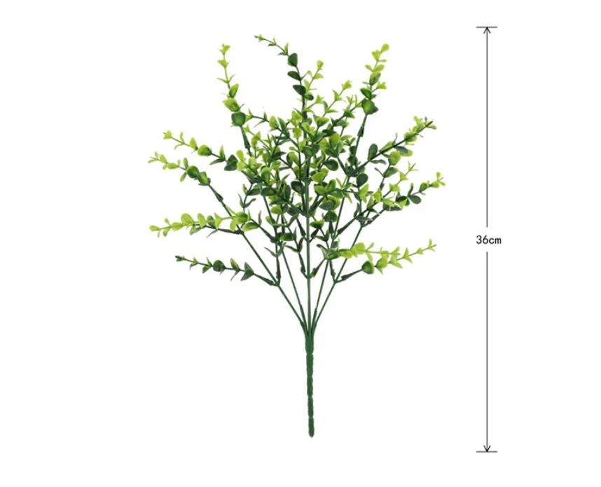 Popular Sale Artificial Plant Green 5 Design Plastic Eucalyptus For
