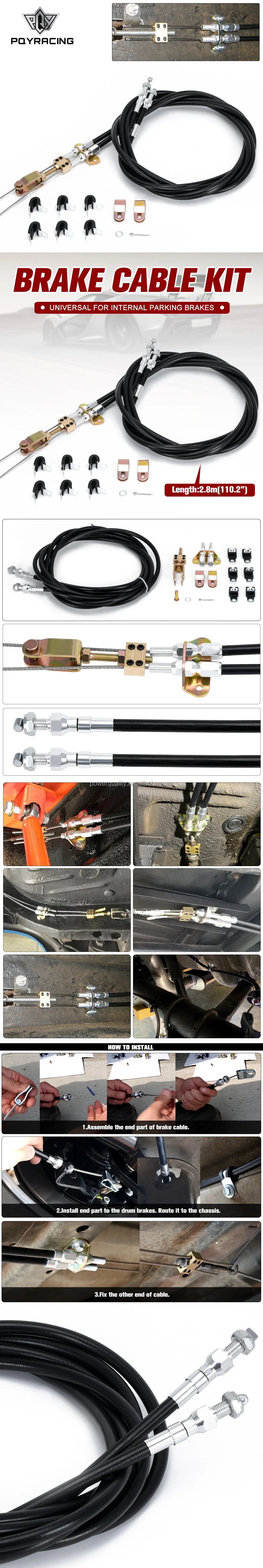Universal Rear Parking Brake Cable Kit Emergency Brake Cable Kit Disc/drum Parking Brake Cable