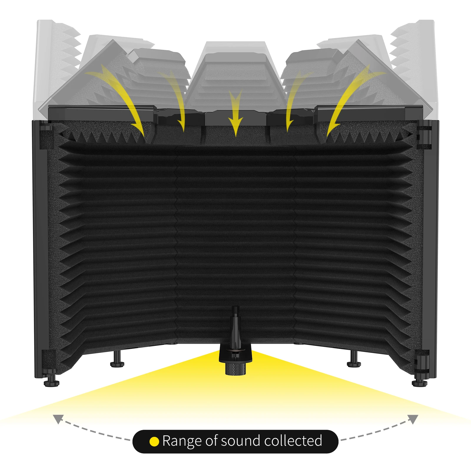Microphone Isolation Shield Xtuga 5 Foldable Absorbing Foam Reflector Folding Panel Music Studio Equipment