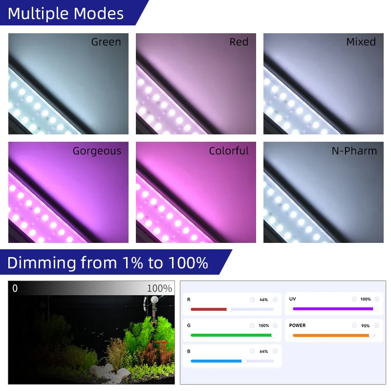 WEEKAQUA M450K LED Aquarium Light - 45cm Nano Tank Control