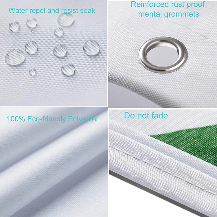 Customizable Brand Name Shower Curtain Mat Set Bath Curtain Bathroom