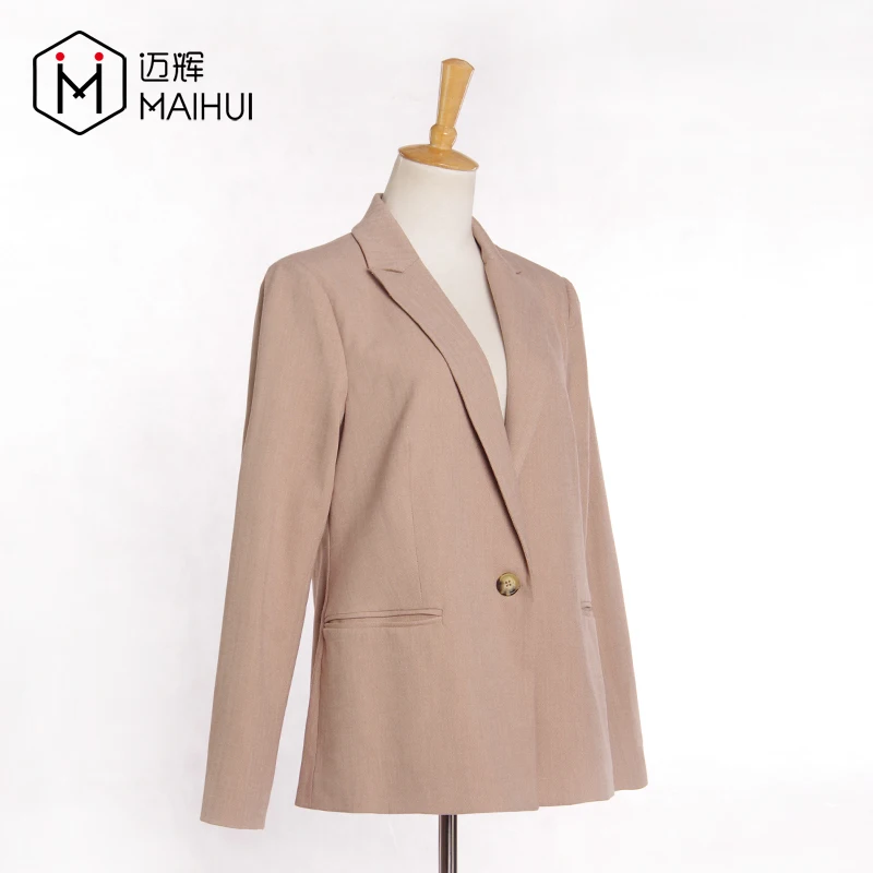 Новое поступление, Женский дизайнерский Блейзер, Розовый Пиджак из хлопка и льна, костюм