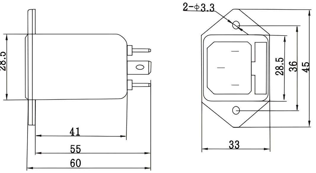 Schaffner Power Entry Module with EMC- Filter DAI2 1a 3a 6a 10a 250VAC General Purpose Power Entry Module with Fuses