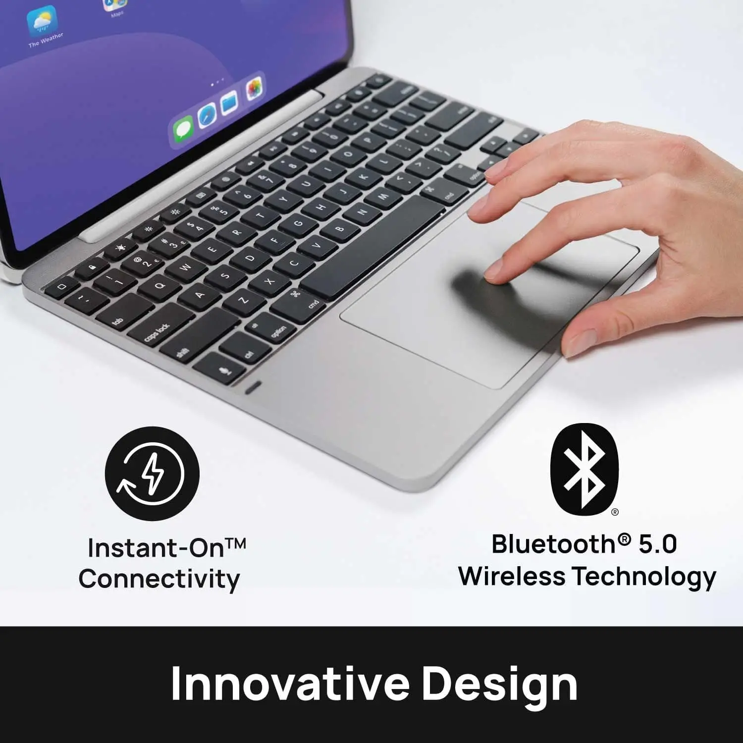 product wireless keyboard case with multi touch track pad for ipad pro 11  ipad air 11 with magnetic snapfit case space gray laudtec-7