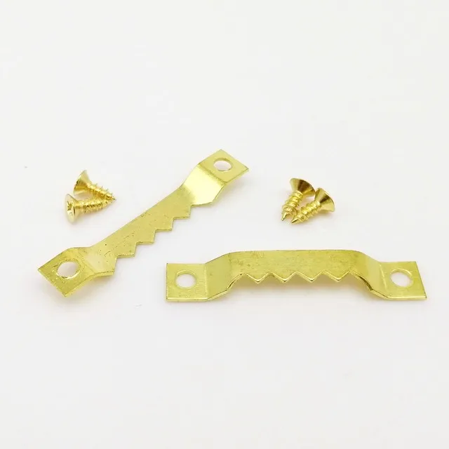 Golden Silver Black Sawtooth Picture Frame Hanger Hanging Photo Oil Painting Mirror Saw Tooth Hooks With Screws