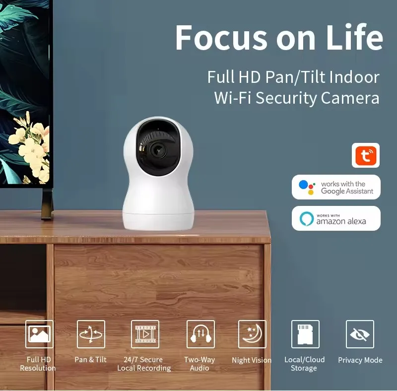 Golden Vision smart PT Camera 3mp smart wifi camera 2way audio with TUYA app smart home ip camera
