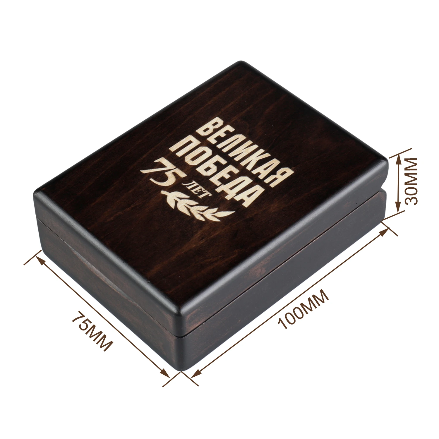 定制激光标志黑色Eva内衬单枚硬币包装木质贵金属收纳盒