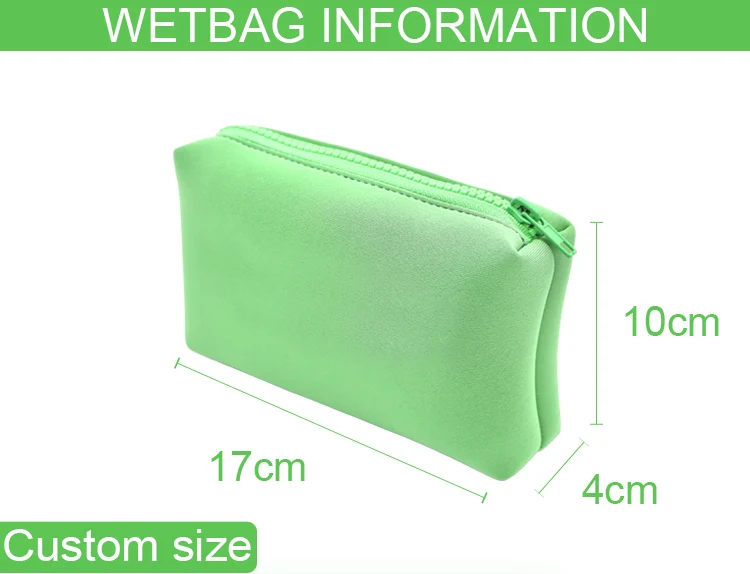 Factory Embossed Logo Insulated Waterproof Cosmetic Bag Swimming Neoprene Makeup Bag  Zipper supplier