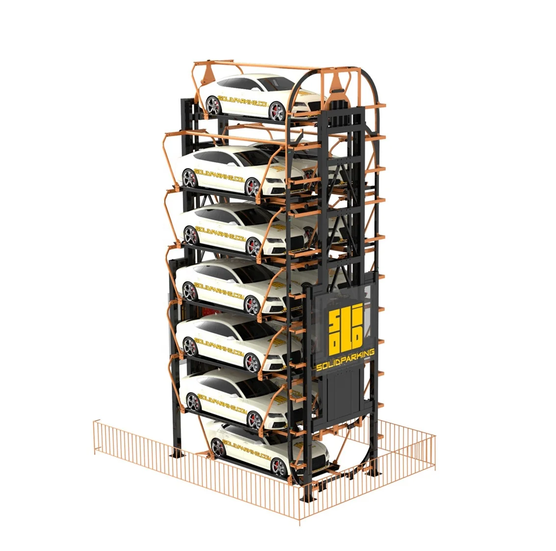 Vertically Car Rotation Smart Parking System Carrousel Parking Equipment