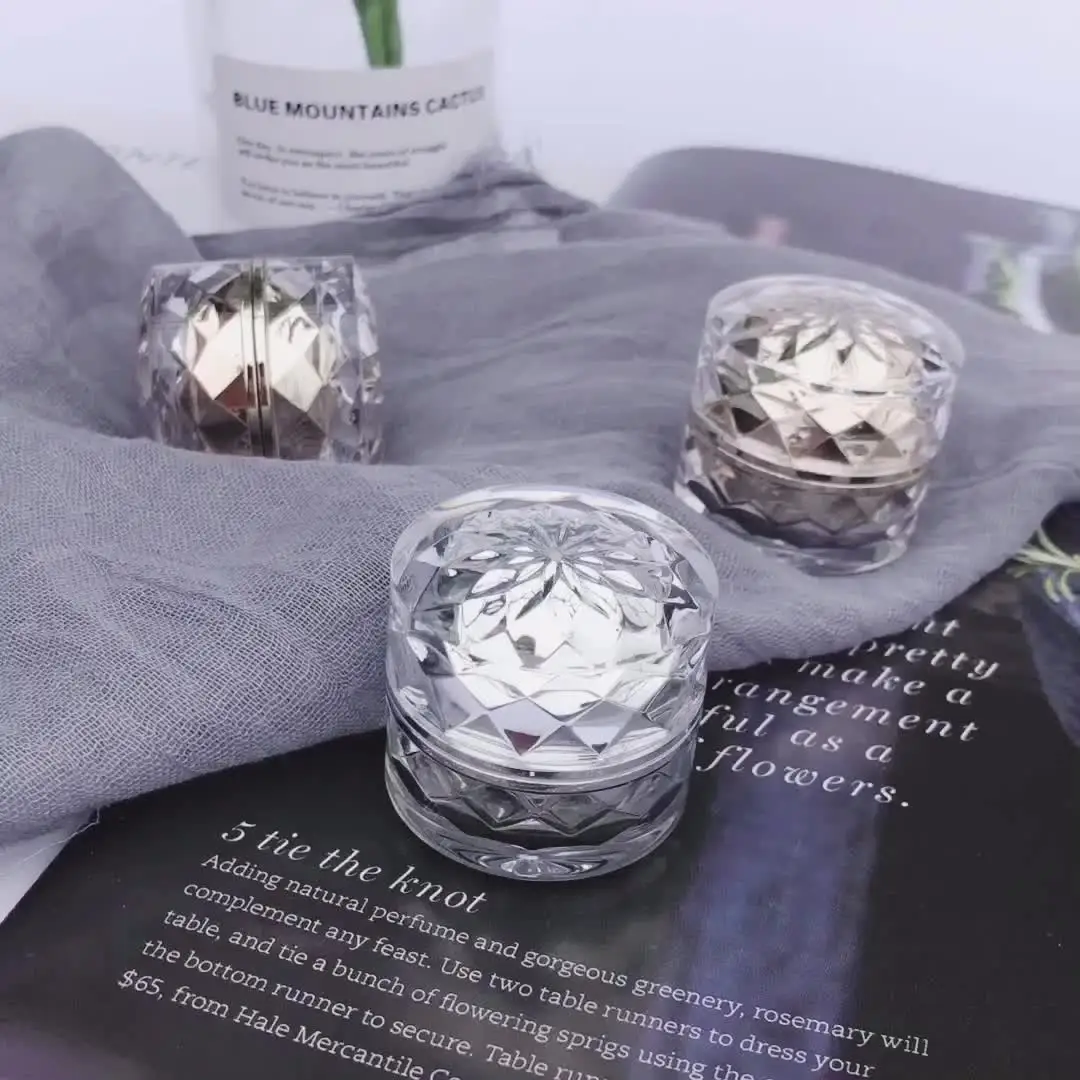 Wholesale Empty Special  Shaped Plastic Cosmetic Jars , Mini Glitter Pot Cream Makeup Containers for Lip Balm Eye Shadow Pigment