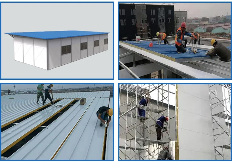 product guangqia rock wool fireproof sandwich roof wall panels for prefabricated building wall cladding materials-7