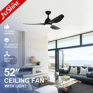1stshine LED Ceiling Fan Black Blades OEM Color Plastic 52" Ceiling Fan with Light and Remote
