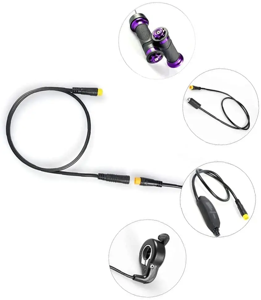 Electric Bicycle Ebike Motor Extension Cable M8 3 pin Connector m8 A code Metal Connector With Cable For Lcd Display