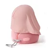 Pink hooded water droplet U-pillow