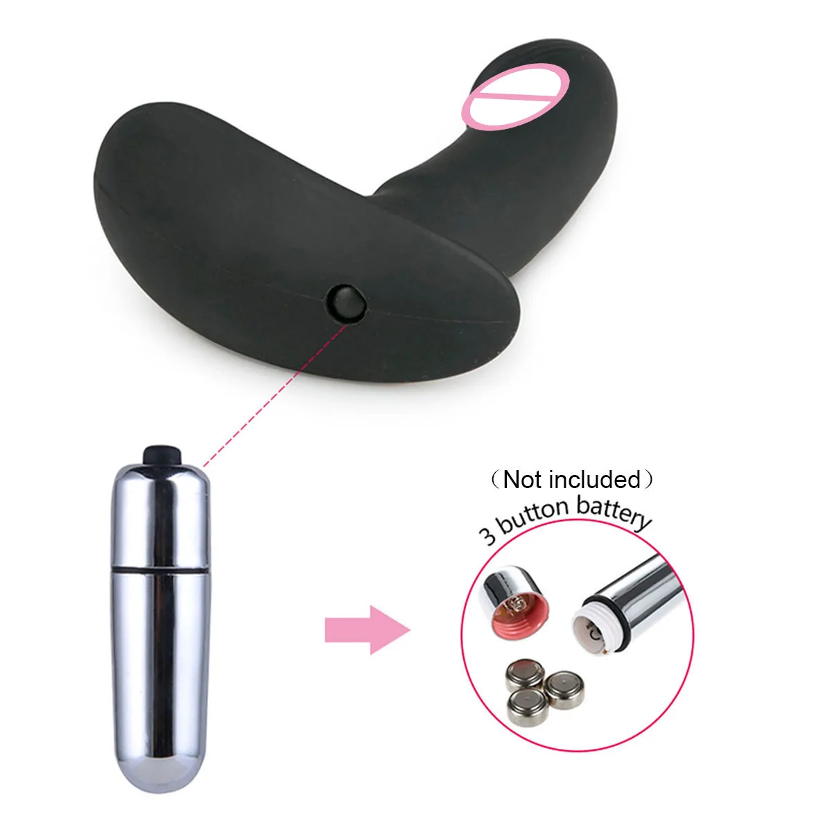 Tragbarer Dildo Vibrator, Batteriebetriebener Vibrations-Analdildo fr  Frauen, Prostata-Stimulator, Klein und Leicht zu Tragen