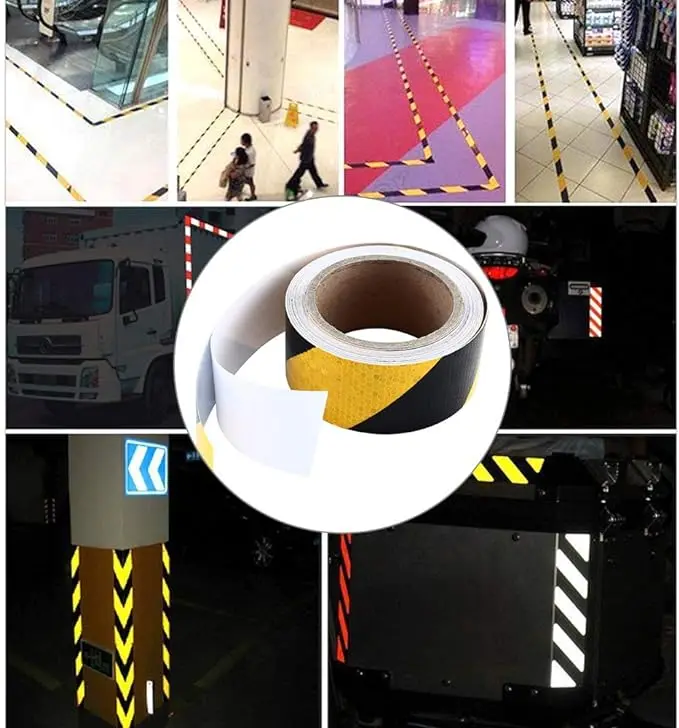 White Red Yellow Outdoor High Vis Conspicuity Safety  Marking Tape Reflector Signal Tape Reflective Tape Trailer Waterproof