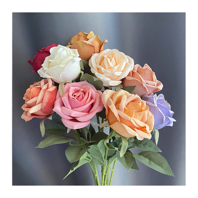 High Quality Rose Artificial Flower Manufacturers Bulk Wholesale Red