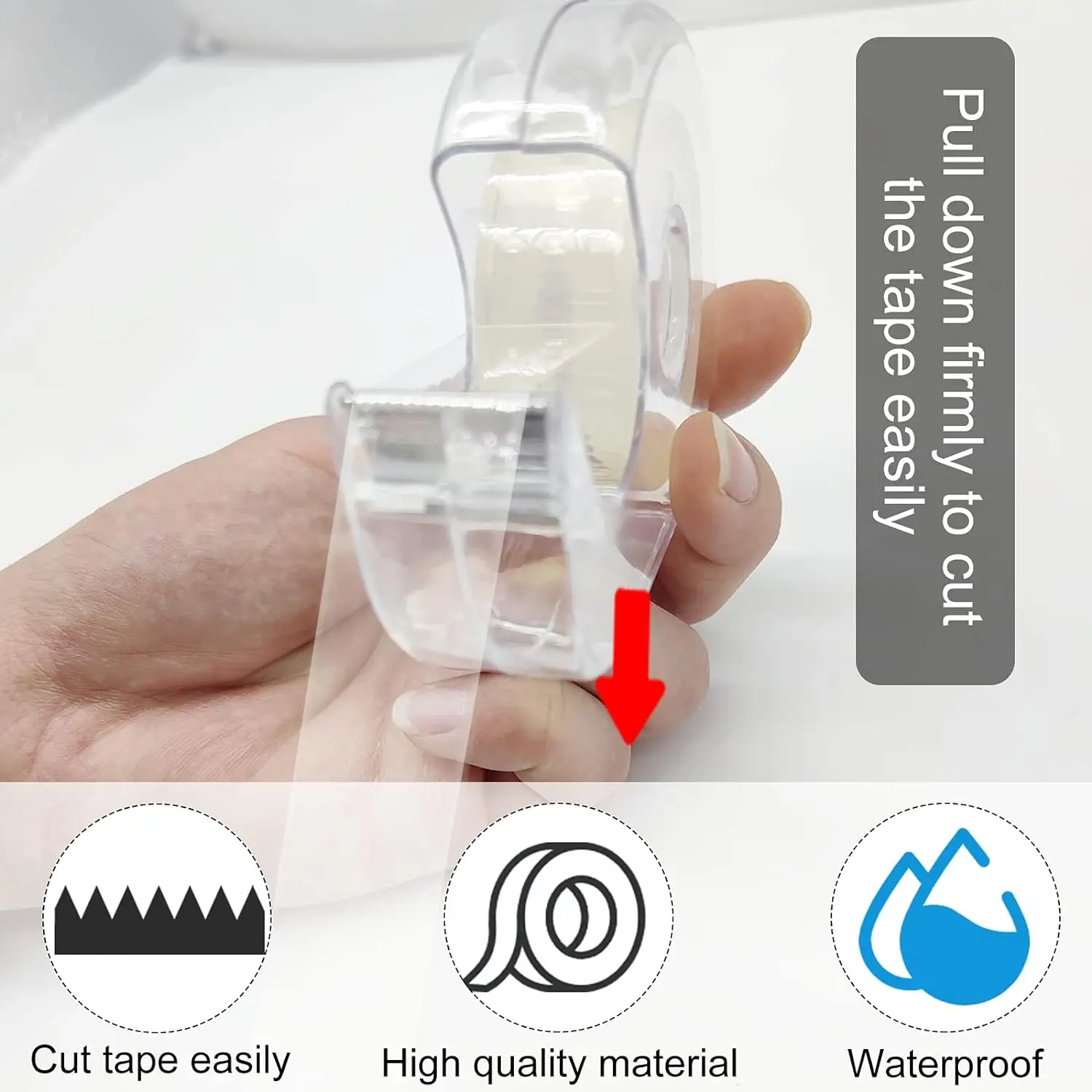 Ecofriendly Office Stationery Cute Tape Dispenser Mini Clear Plastic