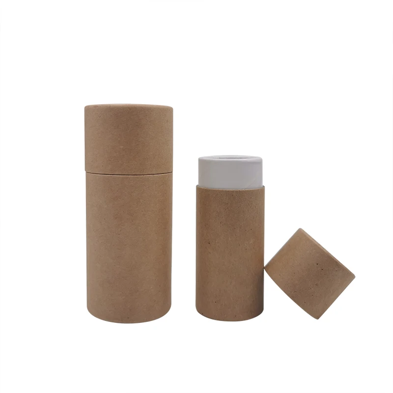 Embalagem cilíndrica personalizada Caixa de papelão redondo Grau Papel kraft Embalagem de tubo de papel de chá