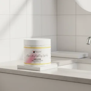 Private Label Vegan Body Scrub for Women Organic and Whitening with Natural Rice Niacinamide Lotion for Body Skin Tightening