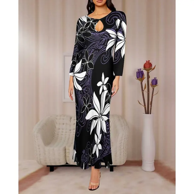 Samoan Puletasi Dress Tradition Polynesian Tattoo Print Mermaid Summer Dress 2023 Pacific Island Evening Plus Size Women's Dress - Image 4