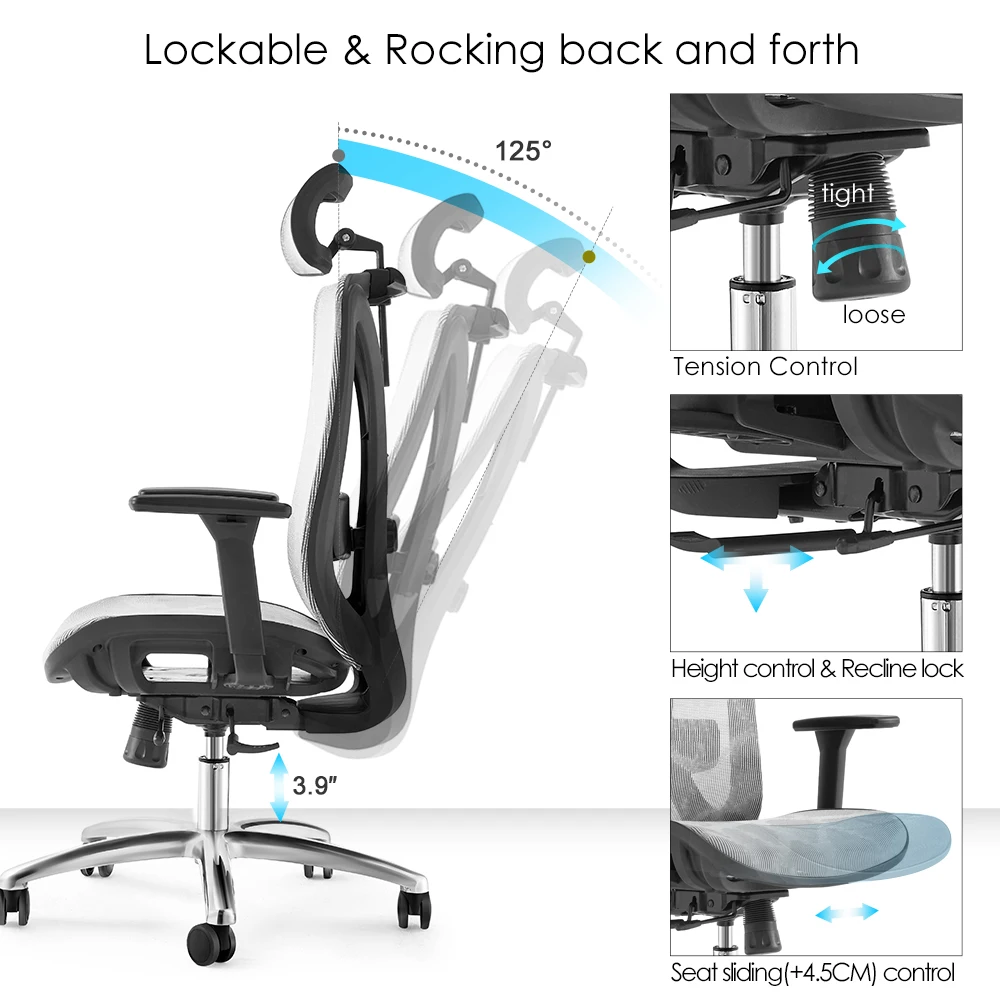 China Luxury Executive Wholesale Office Furniture Ergonomic Office Chair Full Mesh Chair for CEO boss Chair With Seat Sliding