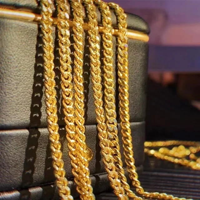 solid gold cuban link chain wholesale 