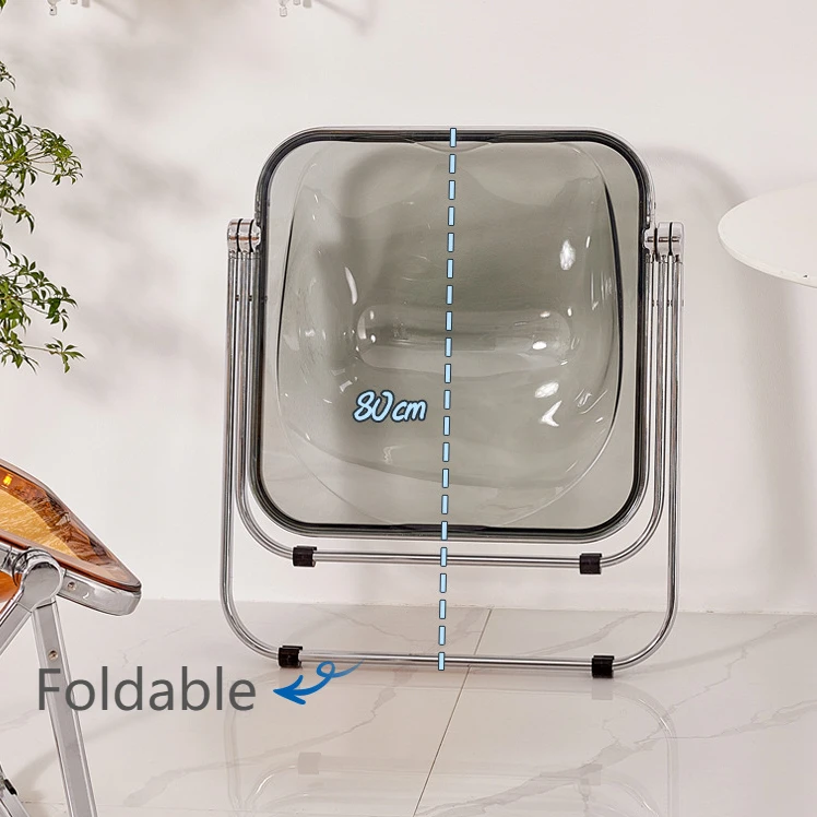 Contemporary Bauhaus Style Transparent Clear Folding Chair