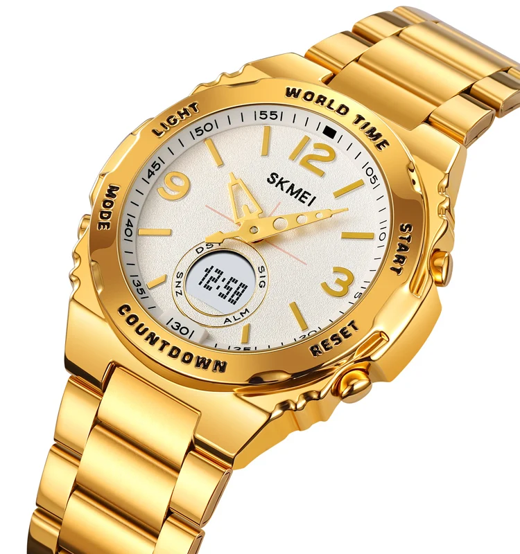 SKMEI 2310 RELOJ DUAL TIME ALARMA CORREA DE ACERO INOXIDABLE