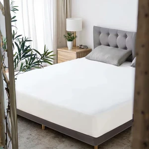 Single Bed Mat 100% Polyester Waterproof Anti-Bacteria Bed Protection Pad with Knitted Technics and Zipper for Hospital Use