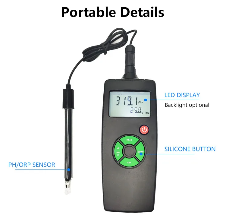 TDS And Salinity Meter Price Portable PH Conductivity Salinity Temp Meter With Probe