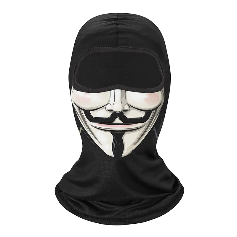 Unisex Geisterdruck Sturmhaube, Schwarz, Einheitsgröße - Vollgesichtsmaske Für Motorrad, Ski & Kostüme