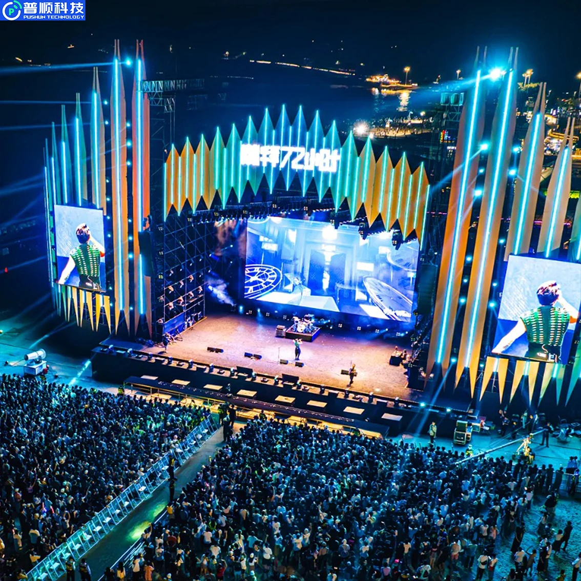 Pushunled Easy Installation Rental Led Display  Six Video Girl  Led Display Screen 3D Advertising Pantalla