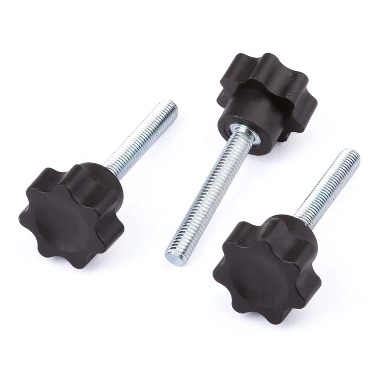 Plum blossom handle bolt black plastic head five pointed star handle screw M3-M8 machine screw