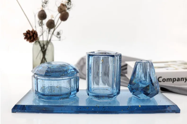 mirror surface high quality silicon mold for pen holder storage box an for resin art molds for epoxy resin