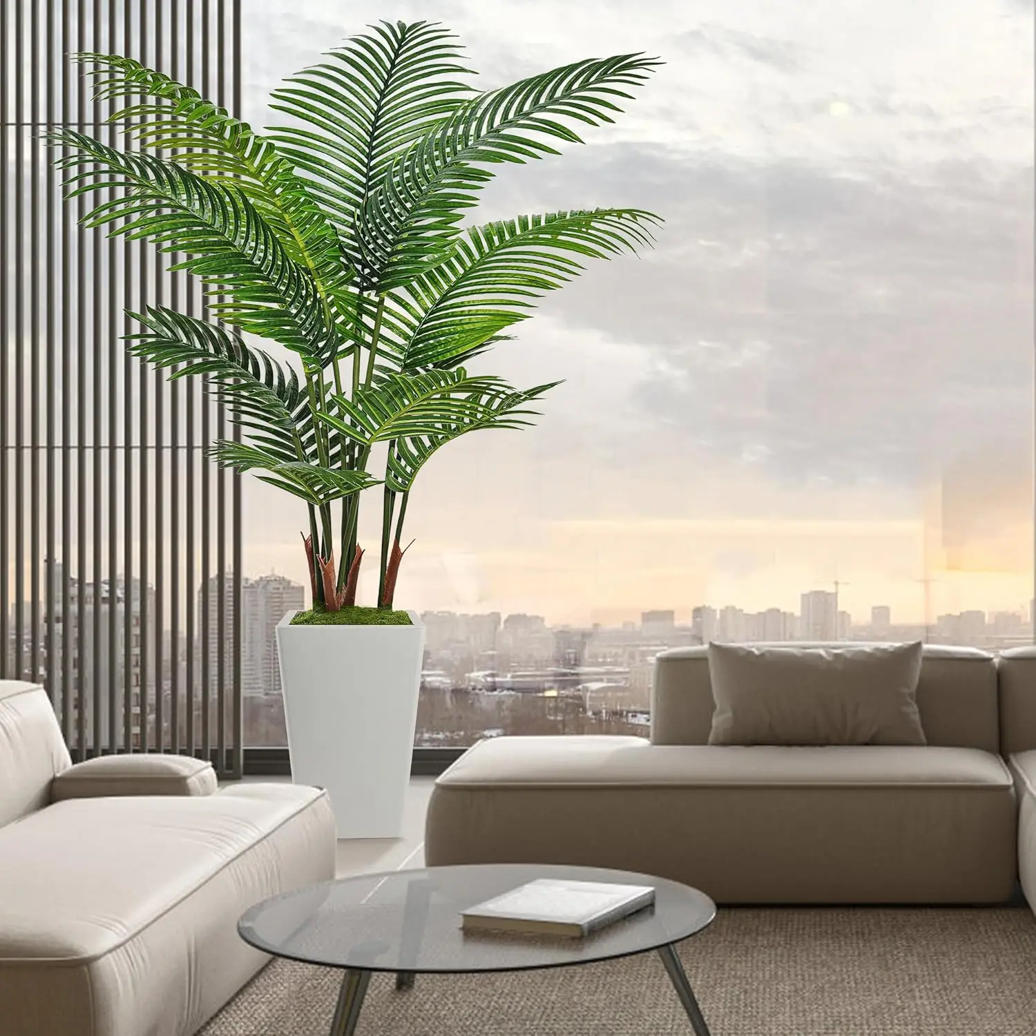 Artificial Areca Palm Tree Curved Artificial Palm Tree Artifical Fan Palm Tree for Dubai High Quality Artificial Plant