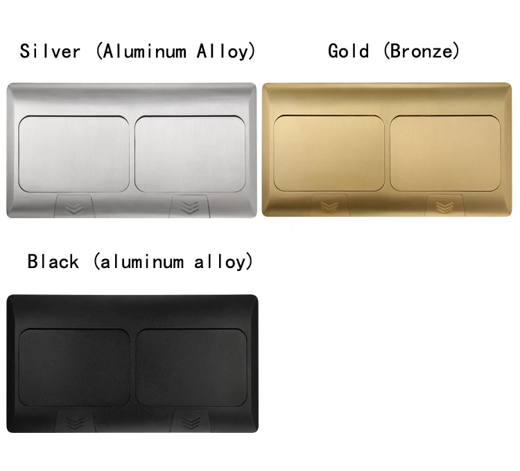 High quality French power socket multi-function information box gold hidden pop-up French standard floor socket