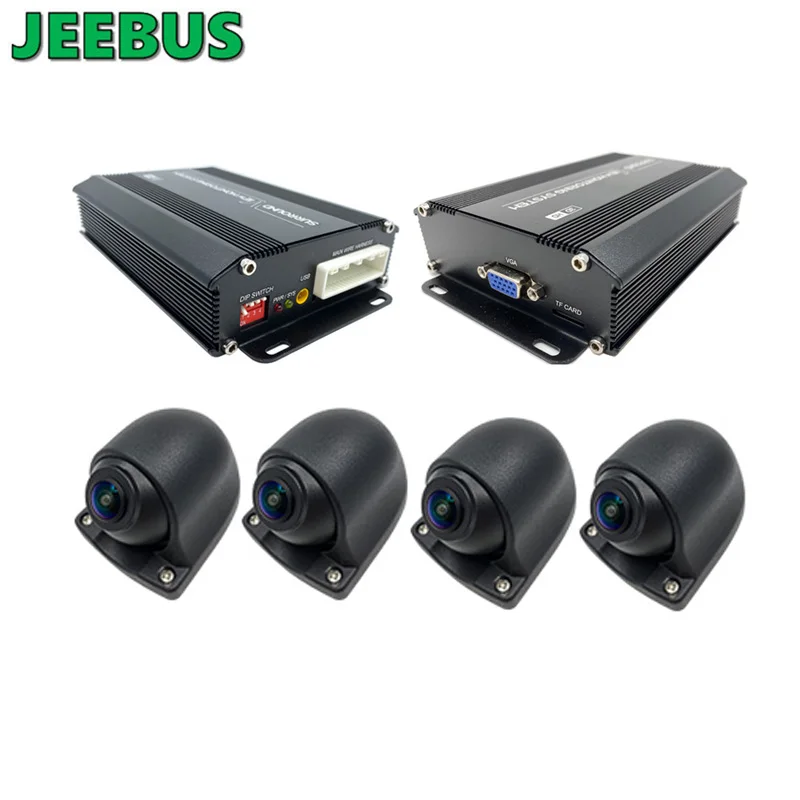 HD Bird Eye View Night Vision Monitoring 360 Degree 3D Panoramic Car Camera System