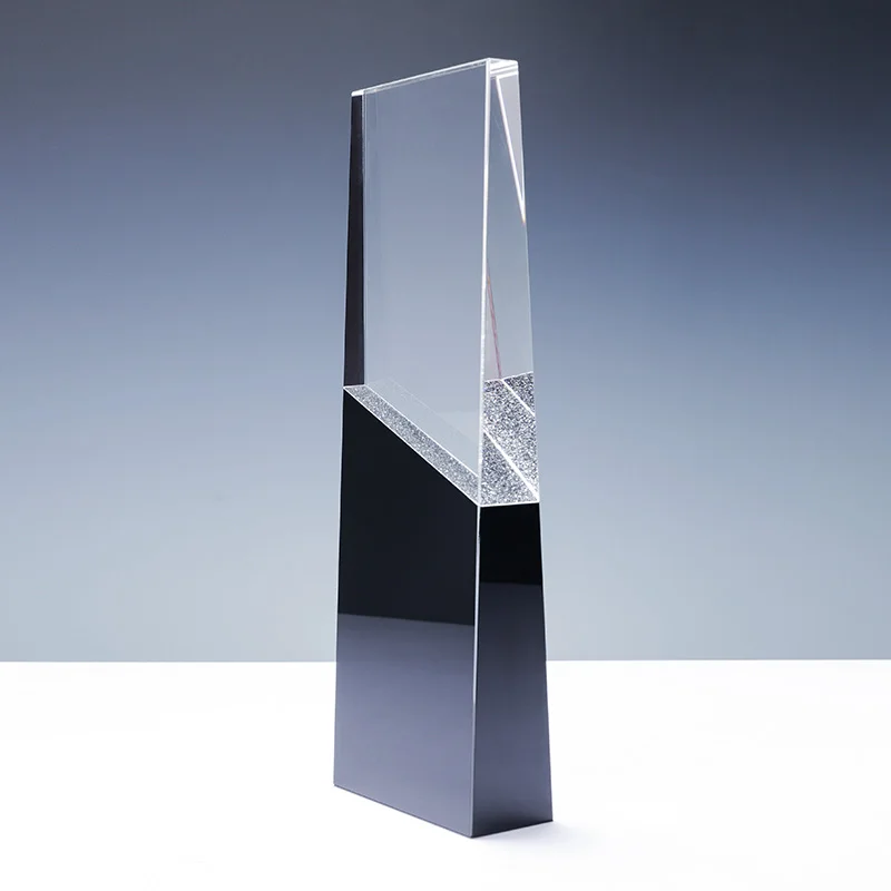 Factory custom direct sales k9 crystal glass black and white two-color box trophy manufacture