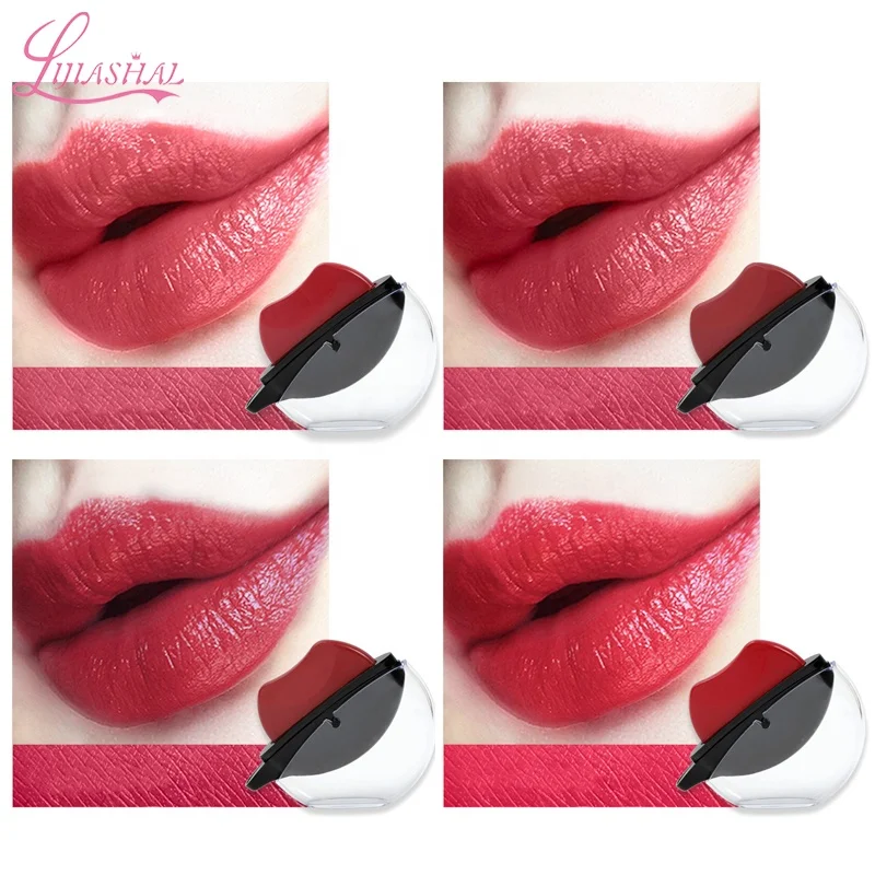 2024 Unique Lip Shaped 12 Colors Matte Long Lasting Waterproof Lazy Lipstick