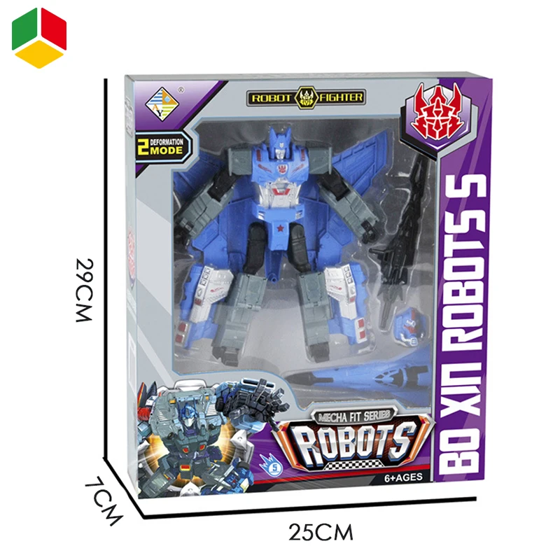QS Movie Character DIY Toy Plastic Action Figure Transformation Robot Fly Mega Toy Plane for Kids